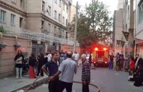 مهار آتش‌سوزی در خیابان پاسدار گمنام تهران