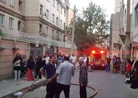 مهار آتش‌سوزی در خیابان پاسدار گمنام تهران