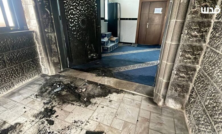 حمله شهرکنشینان به مسجد ابوبکر صدیق نابلس