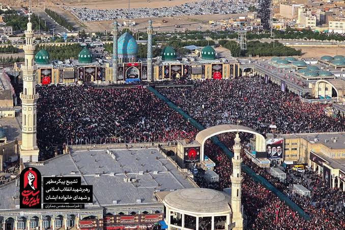 تصاویرِ حضورِ گستردهِ عزاداران در قم از لنز دوربین‌های خارجی